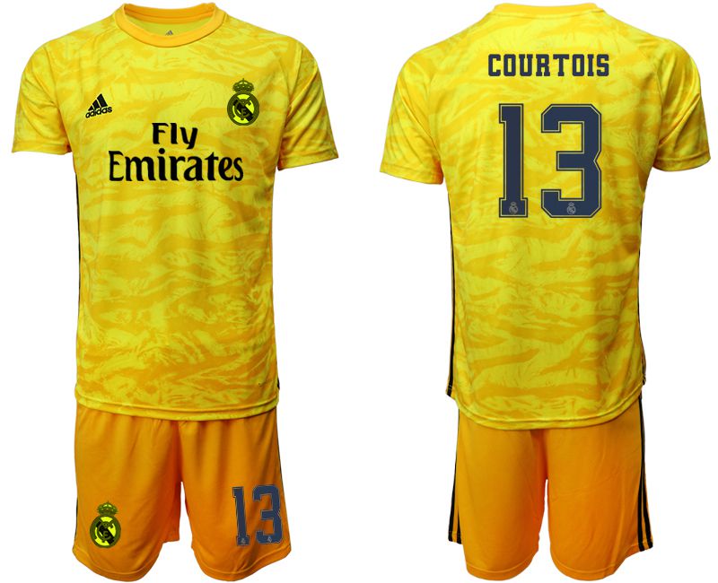 Men 2019-2020 club Real Madrid  yellow goalkeeper #13 Soccer Jerseys